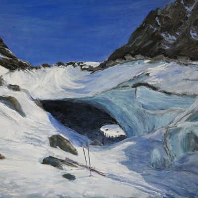 arolla glacier oil painting