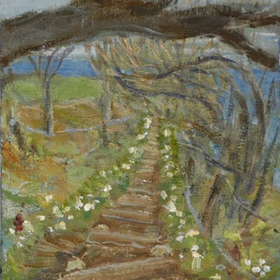 primrose path oil painting hiking coast path